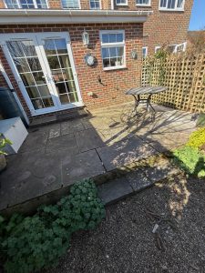 Patio cleaning result in Saltdean, before image.